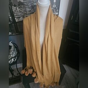 Scarf Wrap With Pom Poms